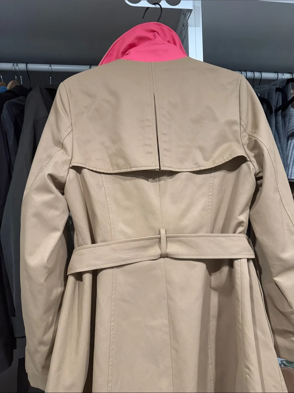 kate spade Tan Double-Breasted Trench with Waist Tie